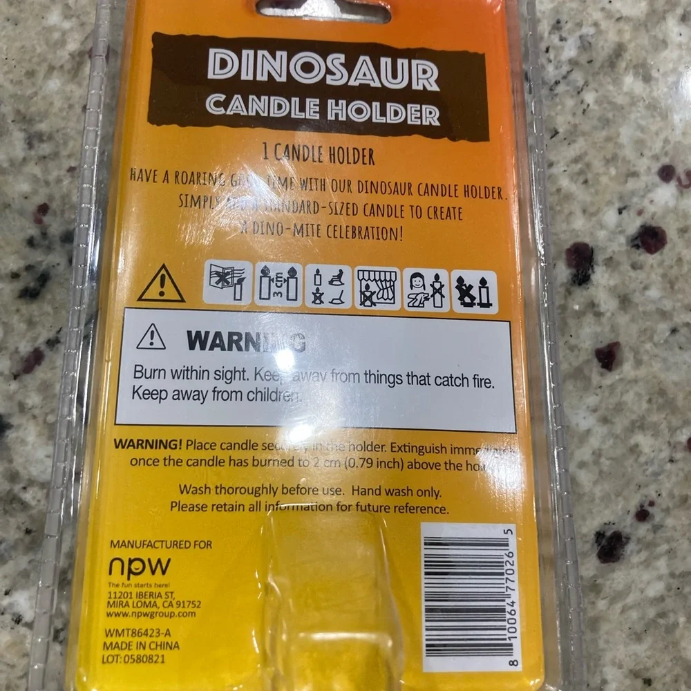 T-Rex dinosaur reusable candle holder new in package